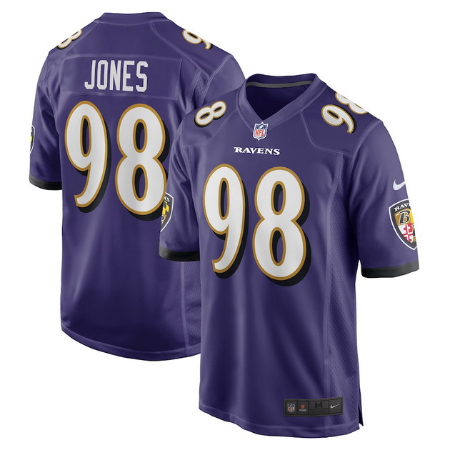 mens nike travis jones purple baltimore ravens player game jersey